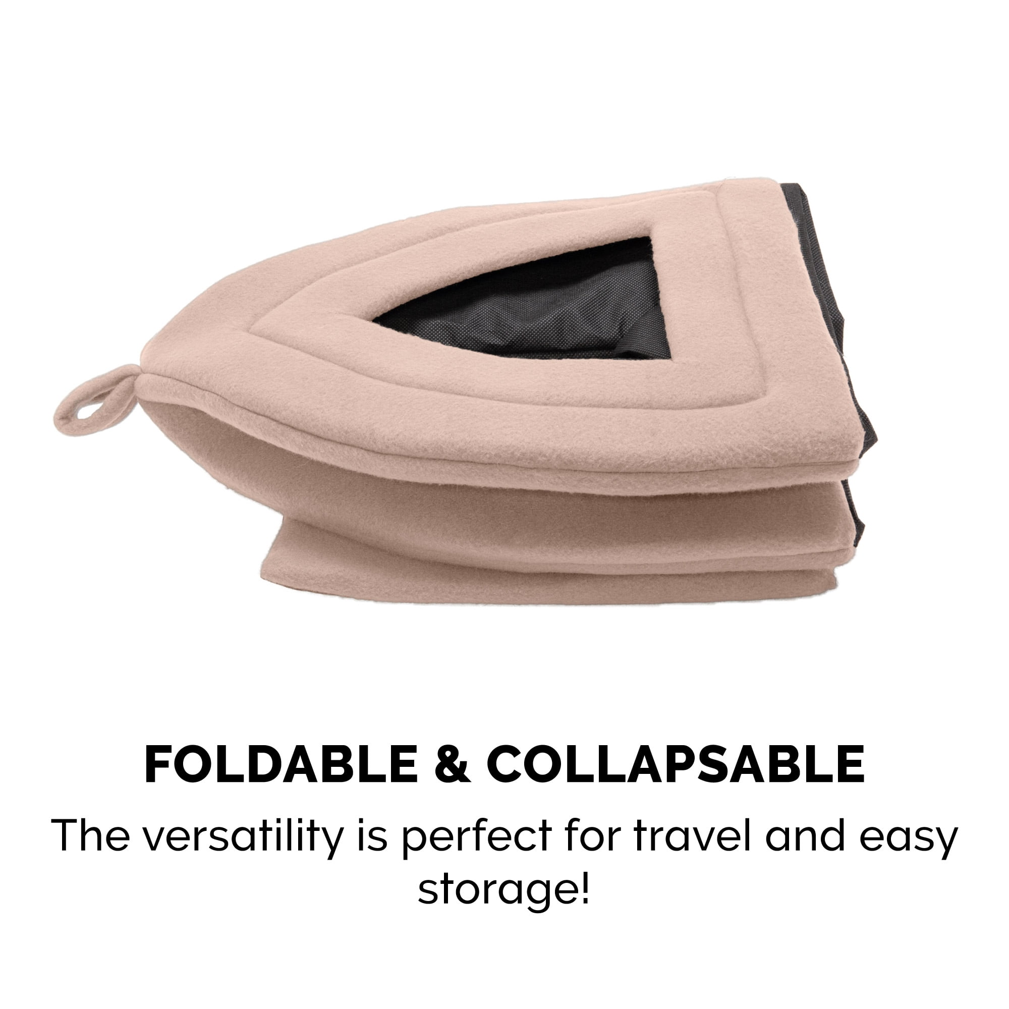 FurHaven Pet Products Fleece Tent Hooded Pet Bed for Cats & Small Dogs - Beige Buff