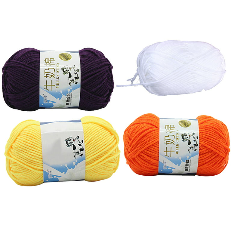 OUNONA 50g Milk Cotton Yarn Cotton Chunky Hand-woven Crochet Knitting Wool  Yarn Warm Yarn for Sweaters Hats Scarves DIY (Orange)