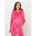 thumbnail image 5 of Women'S Solid Color Zip Up Hoodie and Drawstring Pants Two Piece Set Fashionable Rose Red M, 5 of 9
