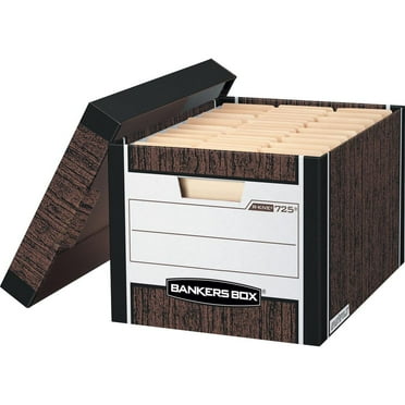 Bankers Box, FEL00725, Bankers Box R-Kive Storage Boxes, 12 / Carton, White,Blue