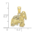 thumbnail image 2 of 16mm 10k Solid Yellow Gold 2-d Cocker Spaniel Animal Pet Dog Charm Pendant Necklace for Women, 2 of 2