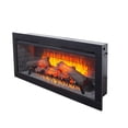 thumbnail image 5 of Youmumeub 42-Inch Wall-Mount or Built-In Electric Fireplace Insert — Realistic 4-Level Flame, Infrared Quartz Heat, Remote & Speaker, Timer, Adjustable Brightness, Tempered Glass, CSA Certified, 5 of 20