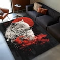 thumbnail image 1 of White Wolf Rug, Wolf Area Rug, Wolf Rug, Japanese Wolf Art Rug, Japanese Theme Wolf Rug, Wolf Art Rug, Wild Nature Rug RS1509.1 3x5 ft = 90x150 cm, 1 of 8