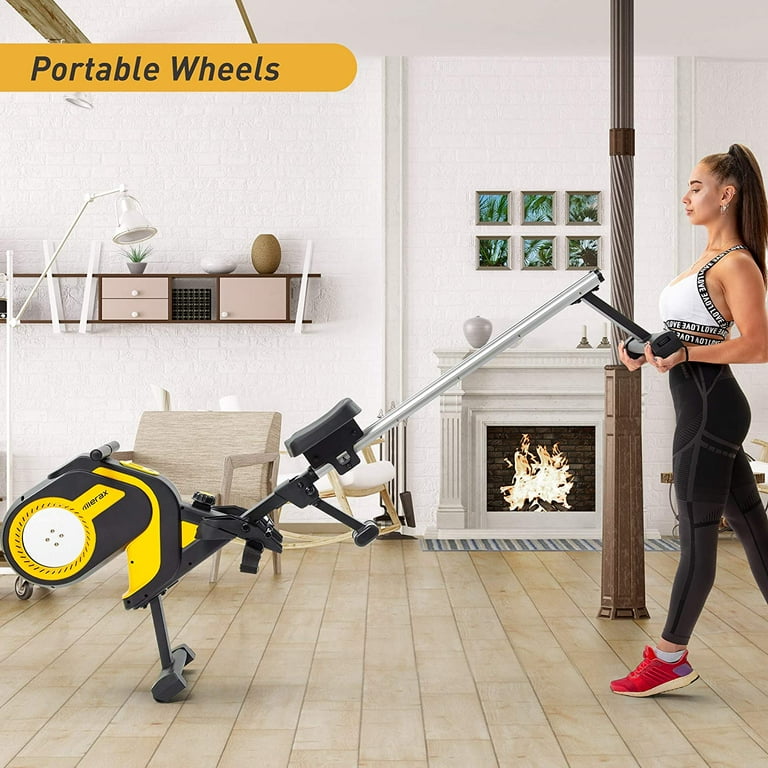 Water Rowing PASYOU Machine Oak Wood Foldable Rower With