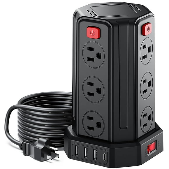 Protector contra sobretensiones SMALLRT, 12 tomas de corriente alterna, 4 USB, 1 USB C