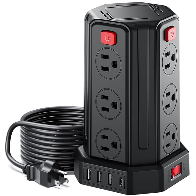 Protector contra sobretensiones SMALLRT, 12 tomas de corriente alterna, 4 USB, 1 USB C