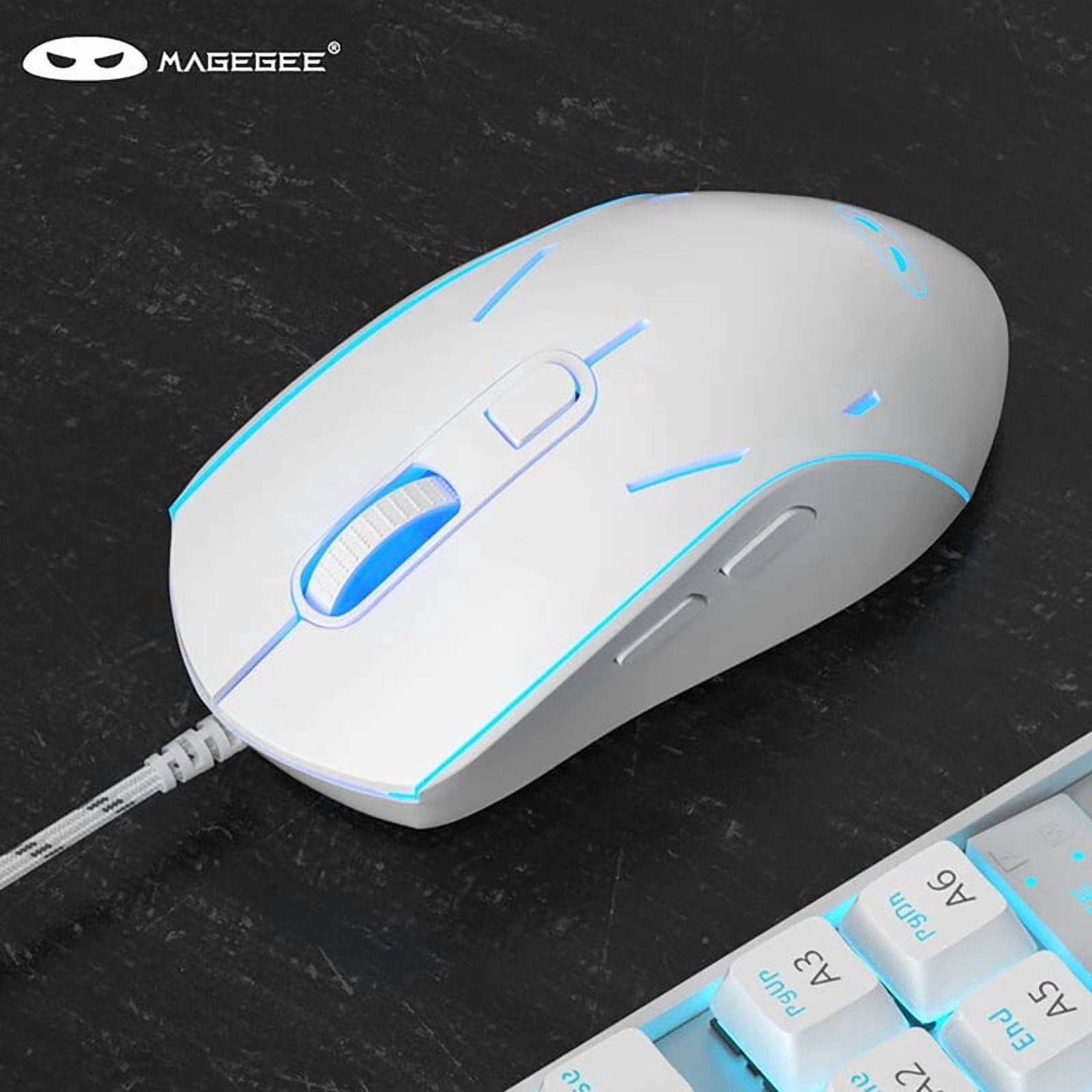 MageGee G12 Wired Mute Gaming Mouse , 7 Colors Breathing LED Backlit Mouse, 6 Adjustable DPI Ergonomic Optical Mouse for Windows