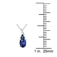 thumbnail image 4 of AoneJewelry 1.35 Cttw Oval Sapphire & Blue Diamond Pendant Necklace in 14k White Gold, 4 of 5