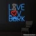 thumbnail image 3 of Glowneon Live Love Bark Neon Sign, Live Love Bark Led Sign, Pet Shop Decor, Pet Lover Gift, 3 of 5