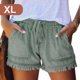 thumbnail image 4 of Pantalones cortos de mezclilla con cordón de cintura alta Color sólido transpirable viaje mujeres Jean pantalones de chándal niñas ropa de Prendas para la parte inferior del cuerpo Verde XL Qarigey AP010582-14, 4 of 6