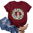 thumbnail image 1 of Puntoco Mujeres Casual Carta Impresión Mangas Cortas O-Cuello Camiseta Suelta Blusa tops Puntoco Puntoco-3229, 1 of 5