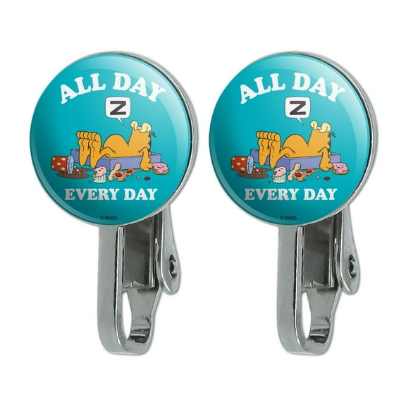 Garfield All Day Every Day Novelty Clip-On Stud Earrings