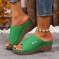 thumbnail image 2 of Dakaela Orthopedic Wedge Sandals for Women 2026 Comfortable Platform Walking Sandal Slip on Walking Sandal Open Toe Wide Width Casual Summer Shoes Slippers Size 6-10 Green, 2 of 9