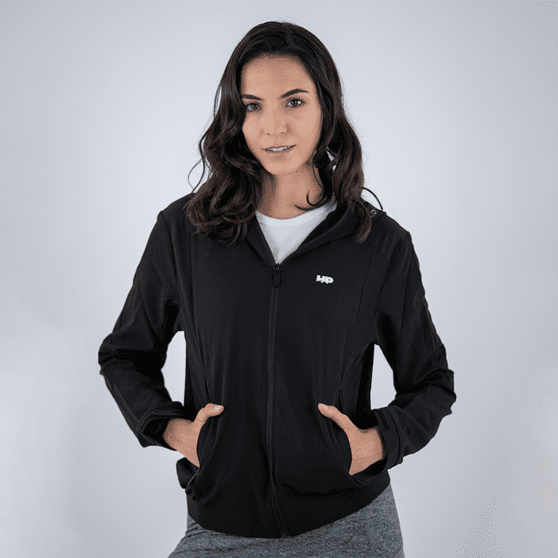 Chamarra Rompevientos Impermeable Para Mujer Color Negro Talla Mediana Walmart en linea