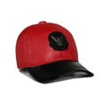 thumbnail image 3 of Genuine Leather Baseball Caps For Men/Women Youth Locomotive Hip-Pop Bone Leisure Hat Sheepskin Adjustable Black/Red, 3 of 6