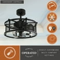 thumbnail image 2 of Vaxcel Humboldt Black Industrial Ceiling Fan with LED Light Kit and Remote, 2 of 7