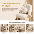 thumbnail image 4 of Ktaxon Vanity Makeup Chair with Teddy Velvet, Shell Design Accent Desk Chair with Lumbar Pillow and Gold Legs, Office Seating for Women Light Khaki, 4 of 9