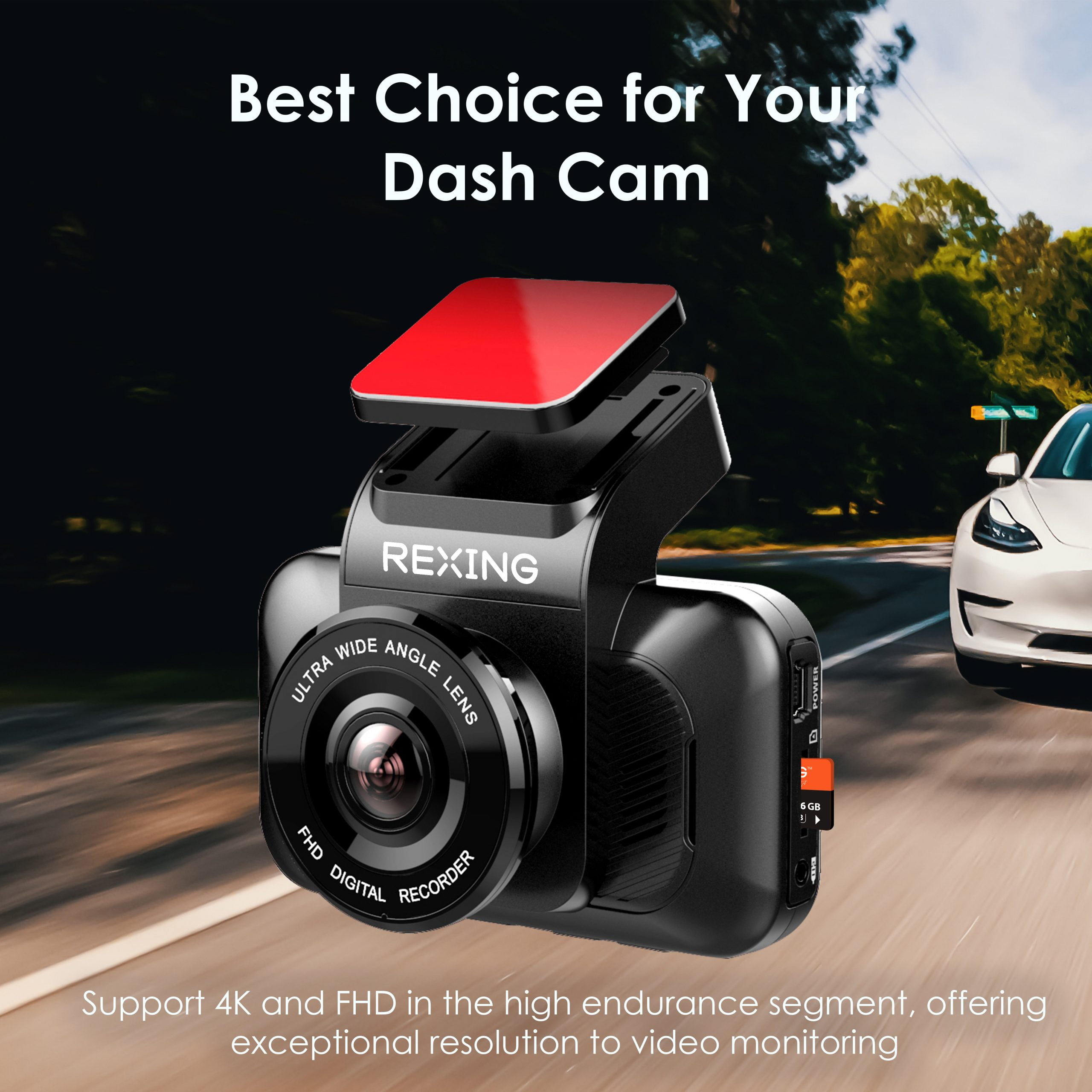 Rexing 256GB microSDXC UHS-3 4K Full HD Video High Speed Transfer Monitoring SD Card with Adapter for Dash Cams, Surveillance System, Security Camera, & Body Cam
