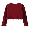 thumbnail image 7 of Mikilon Christmas Day Cardigan Sweaters for Girls Size 2-8 Years Solid Color Long Sleeve Shirts Comfortable Cutout Button-Up Clothes Can Be Worn with Skirts, 7 of 7