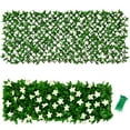 thumbnail image 1 of Costway Ex pandable Fence Privacy Screen Faux  Ivy Panel w/White Flower 1 PACK, 1 of 10