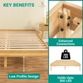 thumbnail image 5 of Naomi Home Lucia 14 inch Solid Wood Platform Bed Full Bed Frame, Wood Full Platform Bed Frame, No Squeak Bed Frame, Bed Frame Full Size, No Box Spring Needed, Sturdy Bed Frame - Natural, 5 of 19