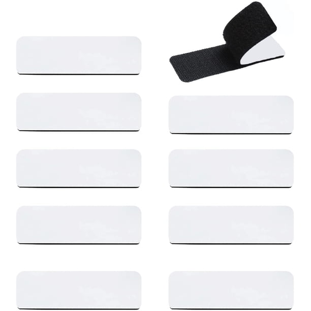 Cinta adhesiva de agarre, (10*3cm, 10 pares) Adhesivo negro de doble cara, Tira adhesiva de velcro, Rayado de nailon de doble cara, Rayado autoadhesivo, Pared, Piso, Cama, Metal, Plástico, etc.