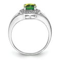 thumbnail image 3 of 925 Sterling Silver Polished Diamond and Peridot Ring Size 9 Measures 2mm Wide Jewelry for Women, 3 of 8