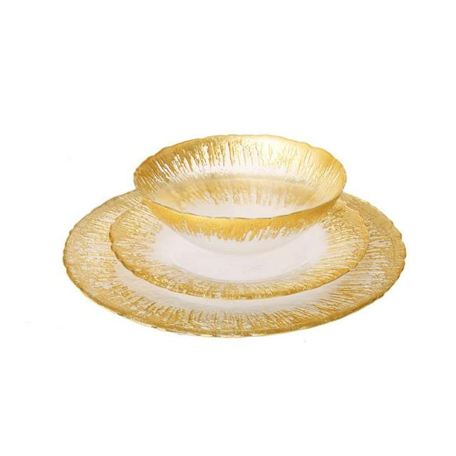 Classic Touch 306set Charger & Salad Plate Dinner Set, 12 Piece