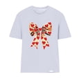 thumbnail image 4 of ClodeEU Women Cute Tops Bow Graphic Tees,Printed Crewneck Short Sleeve T Shirts White,Womens Plus XXL, 4 of 4
