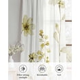 thumbnail image 6 of Yellow Spring Floral Sheer Curtains 63 Inch Length 2 Panels Set for Living Room/Bedroom, Summer Flowers Botanical Elegant Kitchen Curtains Grommet Semi-Sheer Curtains Window Treatments 42"x63"x2, 6 of 7