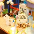thumbnail image 2 of Wooden Doll House Kit Amusement Park Roller Coaster Music Box Miniature With Furniture Dollhouse Toys For Children Xmas Gift heqiyong LED, 2 of 2