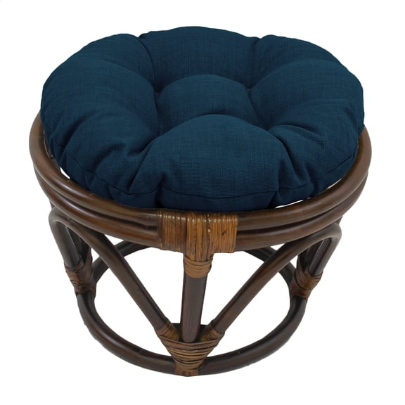 Blazing Needles 18-inch Round Indoor/Outdoor Footstool Cushion (Cushion Only) - 18 x 18 Sea Blue