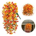 thumbnail image 6 of deevoka Hanging Artificial Flowers Silk Hanging Plants for Garden Yard Yellow Orange, 6 of 9