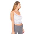thumbnail image 5 of Women's V Neck Sleeveless Lace Rib Seamless Cami Tank Top T1392 - White - Small, 5 of 5