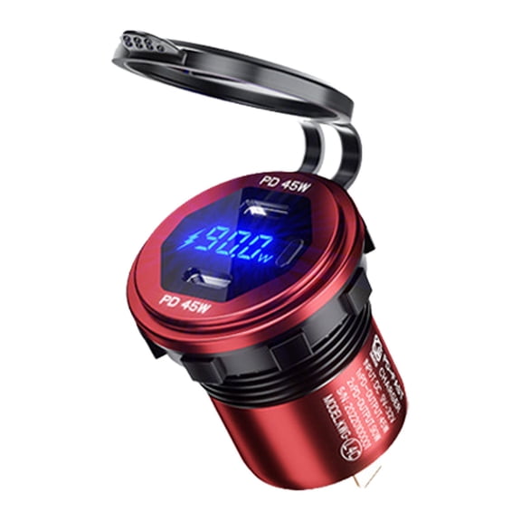 uvwlwu Car PD Ports 90W Fast Charging Adapter Upgraded Vehicle Charger(Red)