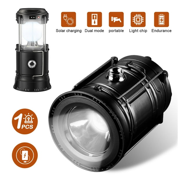 Solar Lantern Camping Rechargeable LED Outdoor Lamp Flashlight