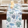 thumbnail image 3 of Table Runners 90 Inches Long Dress Scarves, Blue Teal Coastal Farmhouse Coffee/Dining/Kitchen Table Runner for Living Room, Coral Starfish Seaside Summer Beach 13x90 Inch, 3 of 9
