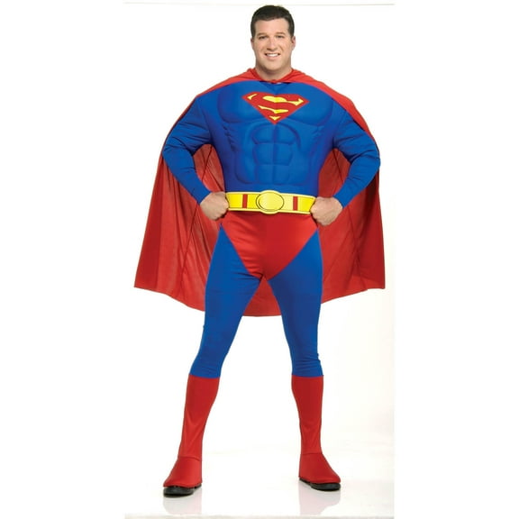 DC Comics Classic Superman Deluxe Muscle Chest Costume for Adults by Rubies, Men's 3X