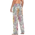 thumbnail image 5 of Skulls and Flowers Men's Pajama Pants Lightweight Sleepwear Bottom Lounge Pants, 5 of 6