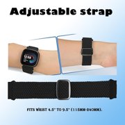 REQO 2 Pack Elastic Bands Compatible for Fitbit Versa 3 / Fitbit Versa 4 / Fitbit Sense/Sense 2, Classic Soft Breathable Adjustable Sport Smartwatch Replacement Wristband for Women Men