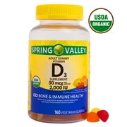 Spring Valley Vegetarian Vitamin D3 Gummies, 2000 IU, 50 mcg, 160 Ct
