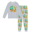 thumbnail image 4 of Kids Outfits Set 6 7 Six Seven Letter Outfits Set Comfortable Girls 67 Doodle Print Long Sleeve Homewear Soft Two Piece Sleepwear Light Gray 4-5 Years, 4 of 8