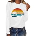 thumbnail image 4 of CEHVOM Mode T-Shirts Décontractés pour Femmes de Printemps Imprimés à Manches Longues à Col Rond Liquidation, 4 of 5