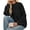 Black, variant on Fall Winter Women Solid Color Long Sleeve Double Breasted Casual Lapel Long Trench Coat