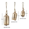 thumbnail image 4 of DecMode Gold Metal Tibetan Inspired Decorative Hanging Bell Chime Set of 3 13", 10", 8"H, Features a Round Shape with Solid Pattern and Metal Clappers, 4 of 13