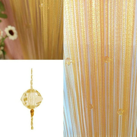 SAYFUT Rod Pocket Beauty String Tassel Curtain Crystal Beads Door Window Panel Room Divider Decor 1x2m