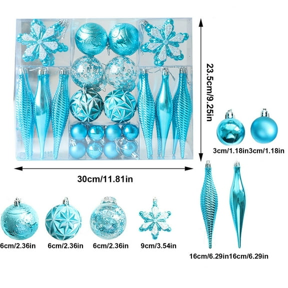 BOPORO 40 Pcs Christmas Ball Ornaments Sets,Shatterproof Unbreakable Pendants Baubles for Xmas Trees Home Holiday Lawn New Year Decorations Sets,Silver