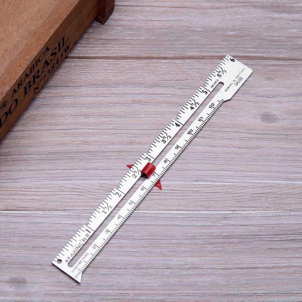 Medidor de costura de regla de retazos de mano de Metal Ndcxsfigh de 6 pulgadas para medir la longitud de la puntada