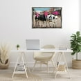 thumbnail image 3 of Stupell Industries Superhero Cows in Town Scenery Painting Gray Floater Framed Canvas Art Print Wall Art, 31 x 21, 3 of 10