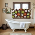 thumbnail image 4 of Brown Balls Tier Curtains 36 Inch Length, Baseball Tennis Basketball Football Cafe Short Curtains for Bathroom Over Sink, Small Kitchen Curtain Light Filtering Tiered Drapes 2 Panels 27.5"Wx36"L, 4 of 8